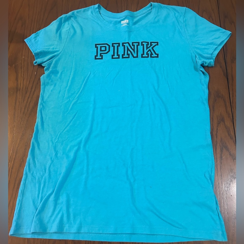 Victoria’s Secret Pink teal short sleeve tee shirt medium